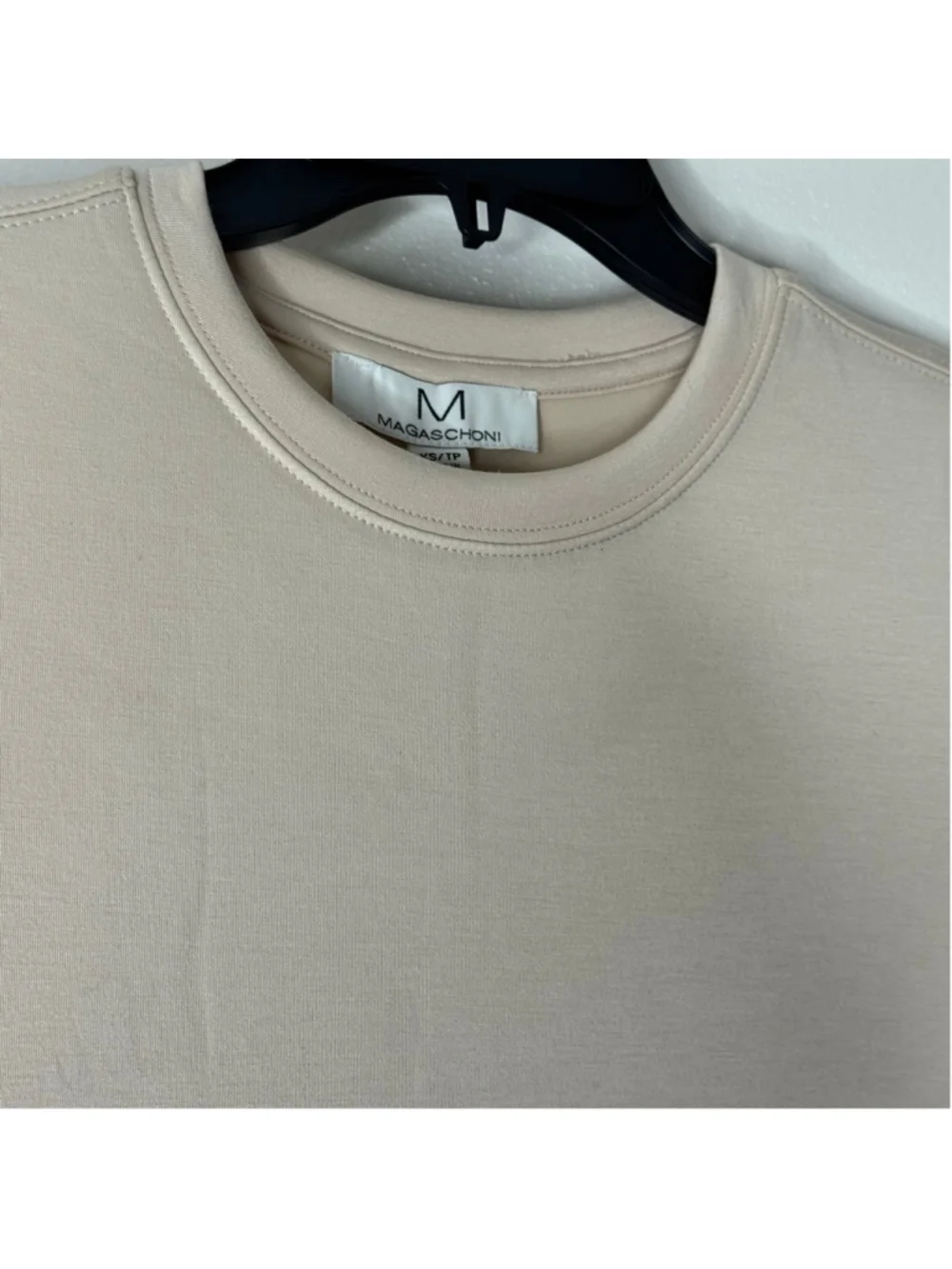 Magaschoni Sand Shell Short Sleeve Midi T-Shirt Dress | Size XS | NWT